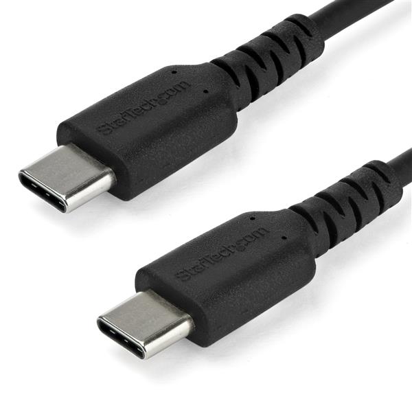 1m USB C Charging Cable - Durable Aramid Fiber M/M 60W Black