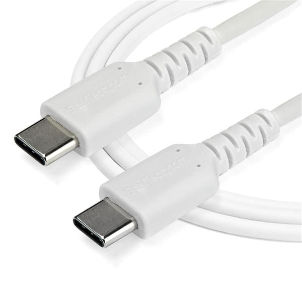 2m USB C Charging Cable - Durable Aramid Fiber M/M 60W White
