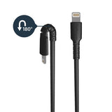 Black 1m USB to Lightning cable, Apple MFi Certified for fast and durable charging and syncing of Apple devices.