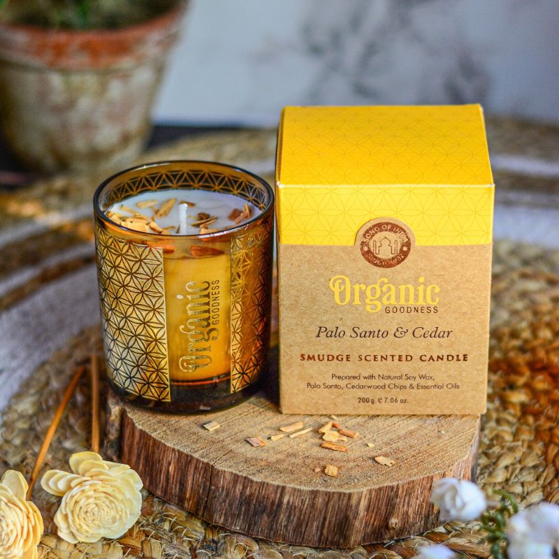 Candle Palo Santo & Cedar 200gm Organic Goodness