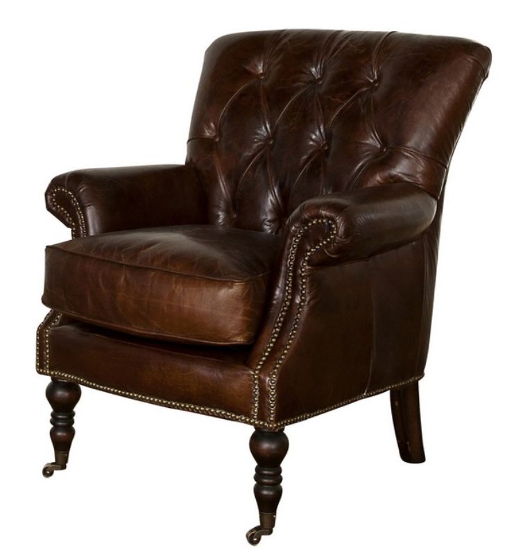 Chair Leather -Harrington Chair Vintage Cigar