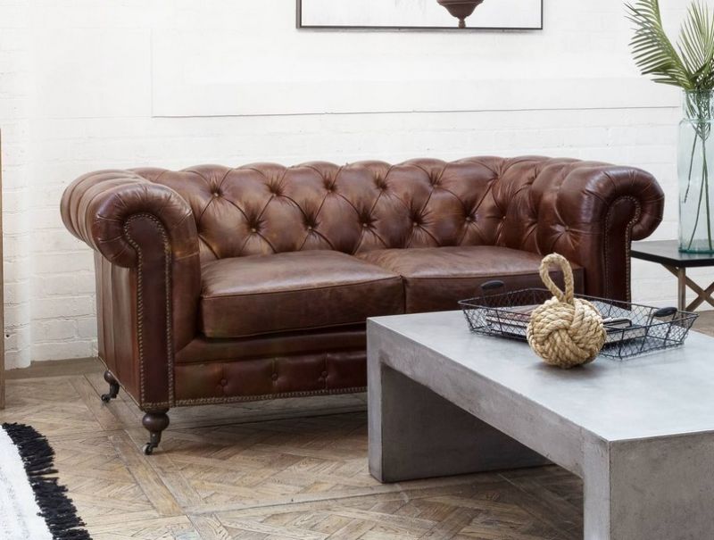 Hampton Court 2 Seater Sofa (Vintage Cigar)