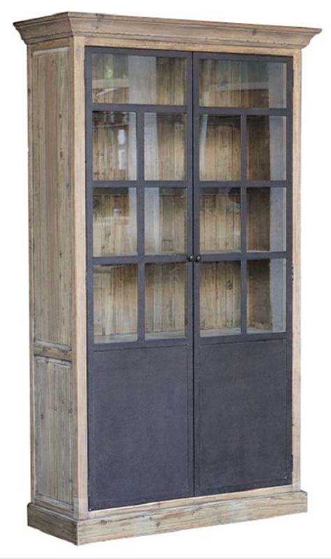 Wall Unit With Metal Doors - Old Pine/Iron (220cm)