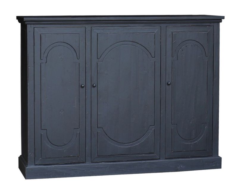 Black Distressed Sideboard - Old Pine