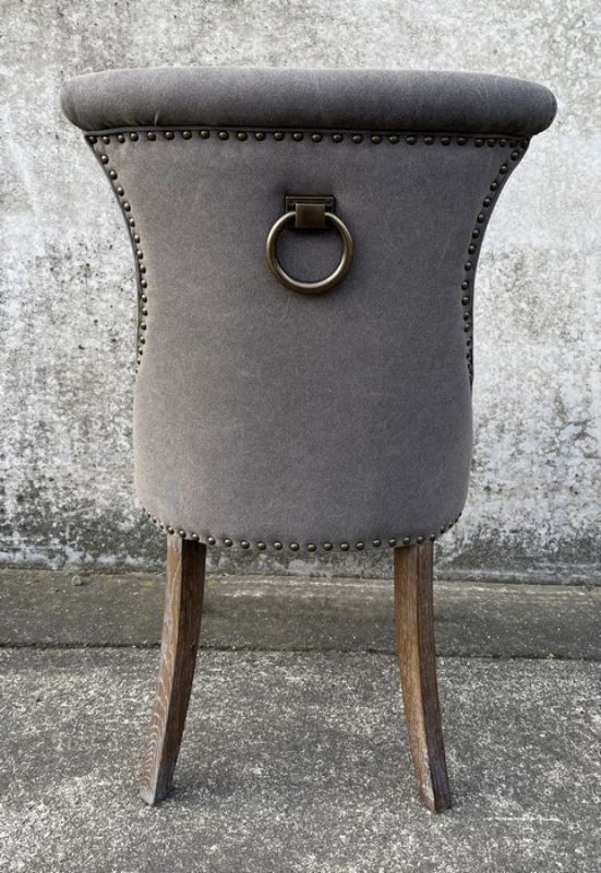 Dining Chair Miami Grey Canvas / Oak - 75cm