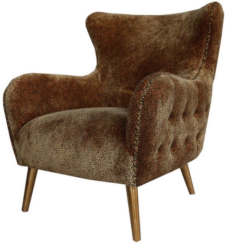 Safari Occasional Chair - with Antique Brass Leg