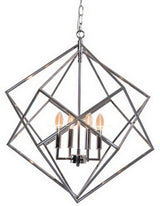 Nickel plated 79cm chandelier with diamond design, ideal for stylish illumination in homes, offices, and dining areas.