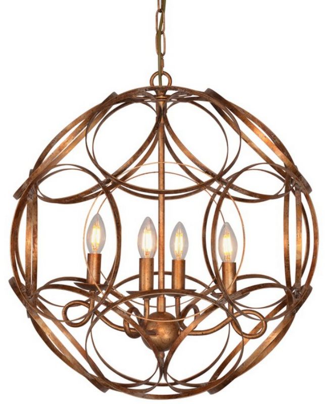 Elegant gold orb chandelier with vintage candle-style design, perfect for classic home decor and ambiance enhancement.