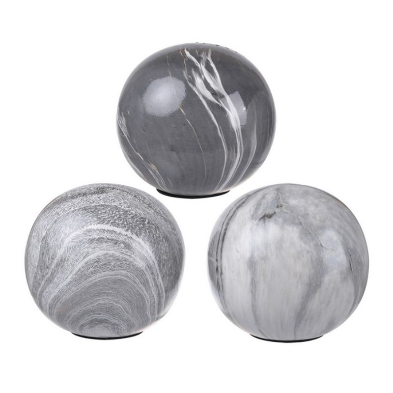 Grey Marbleised Balls Set of 3