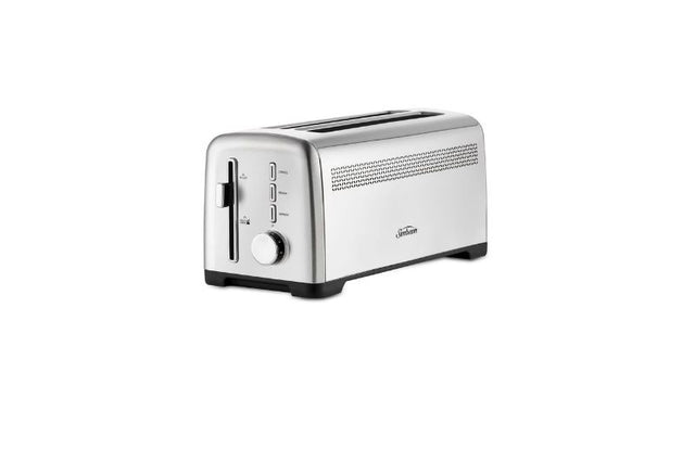 Stylish stainless steel 4-slice toaster with 9 browning settings and QuickCheck™ feature for perfect toasting.