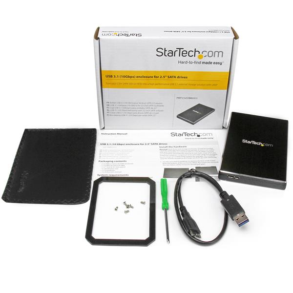 USB 3.1 (10 Gbps) Enclosure for 2.5 SATA Drives