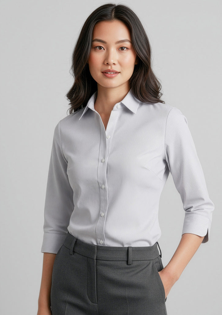 Ambassador Womens 3/4 Sleeve Shirt - Silver Grey