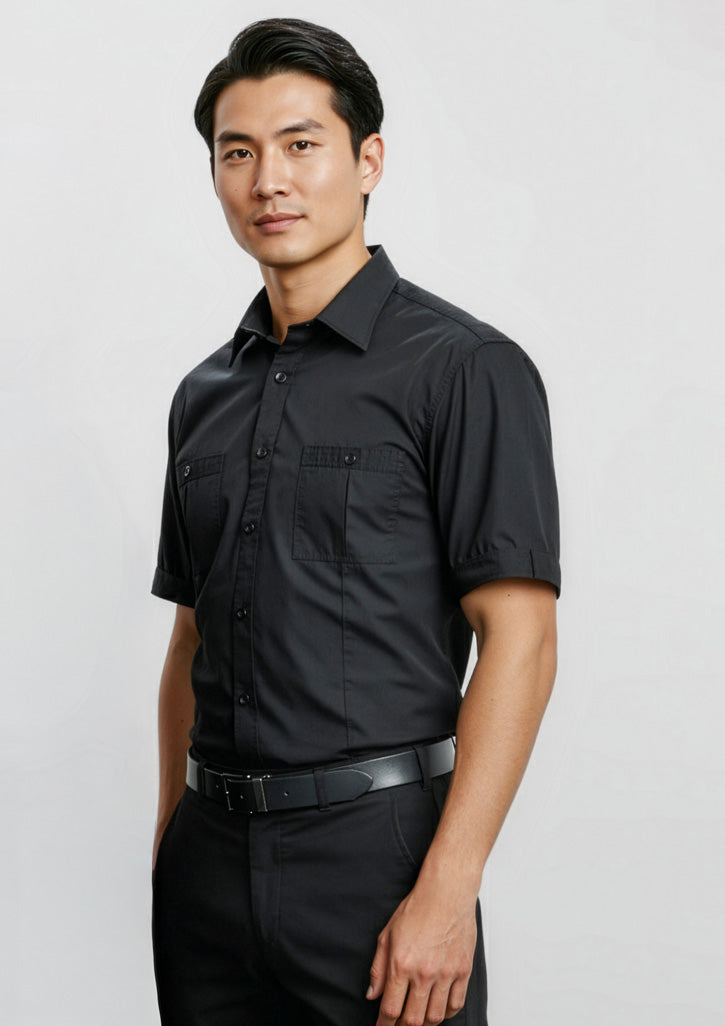 Bondi Mens Short Sleeve Shirt - Black