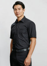 Bondi Mens Short Sleeve Shirt - Charcoal