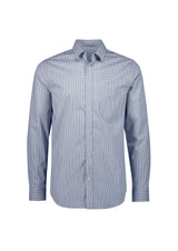 Bristol Mens Classic Long Sleeve Shirt - White/Navy