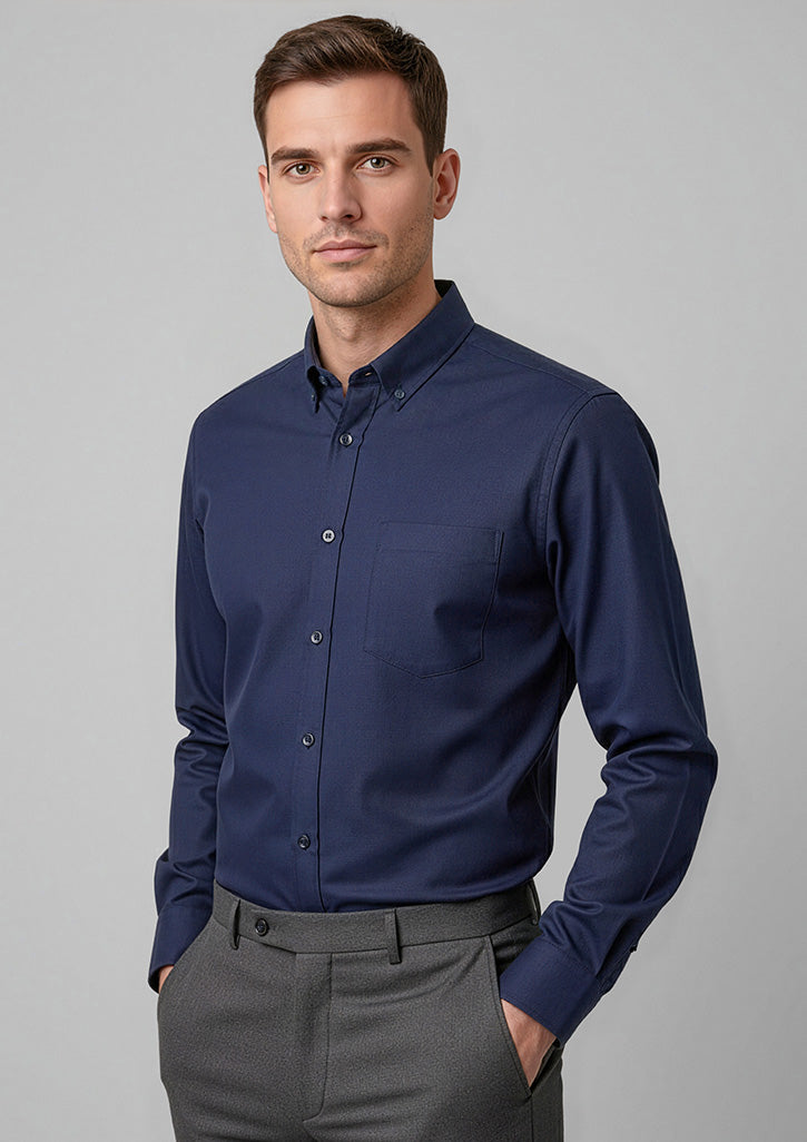 Dalton Mens Long Sleeve Shirt - White