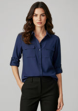 Madison Womens Long Sleeve Shirt - Black