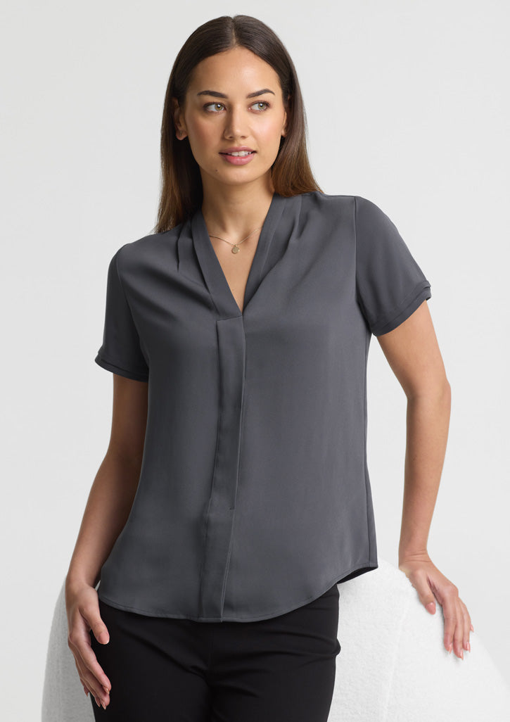 Madison Womens Short Sleeve Shirt - Charcoal
