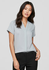 Madison Womens Short Sleeve Shirt - Silver Mist