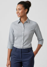 Ellison Womens 3/4 Sleeve Shirt - Silver