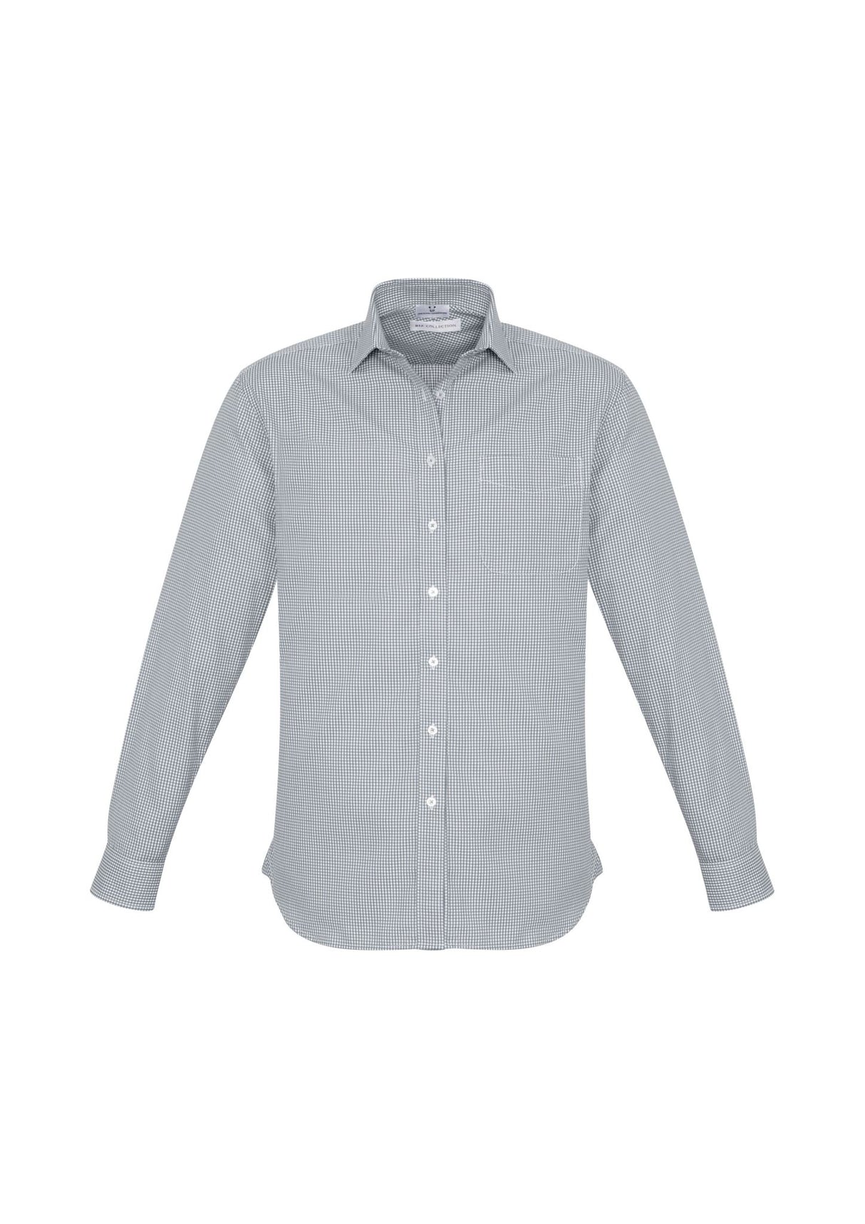 Ellison Mens Long Sleeve Shirt - Silver