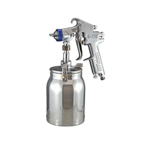 ITM Star Spray Gun with 1L Pot and 2.5mm Nozzle for fine atomization in automotive spraying; includes stainless steel nozzle.