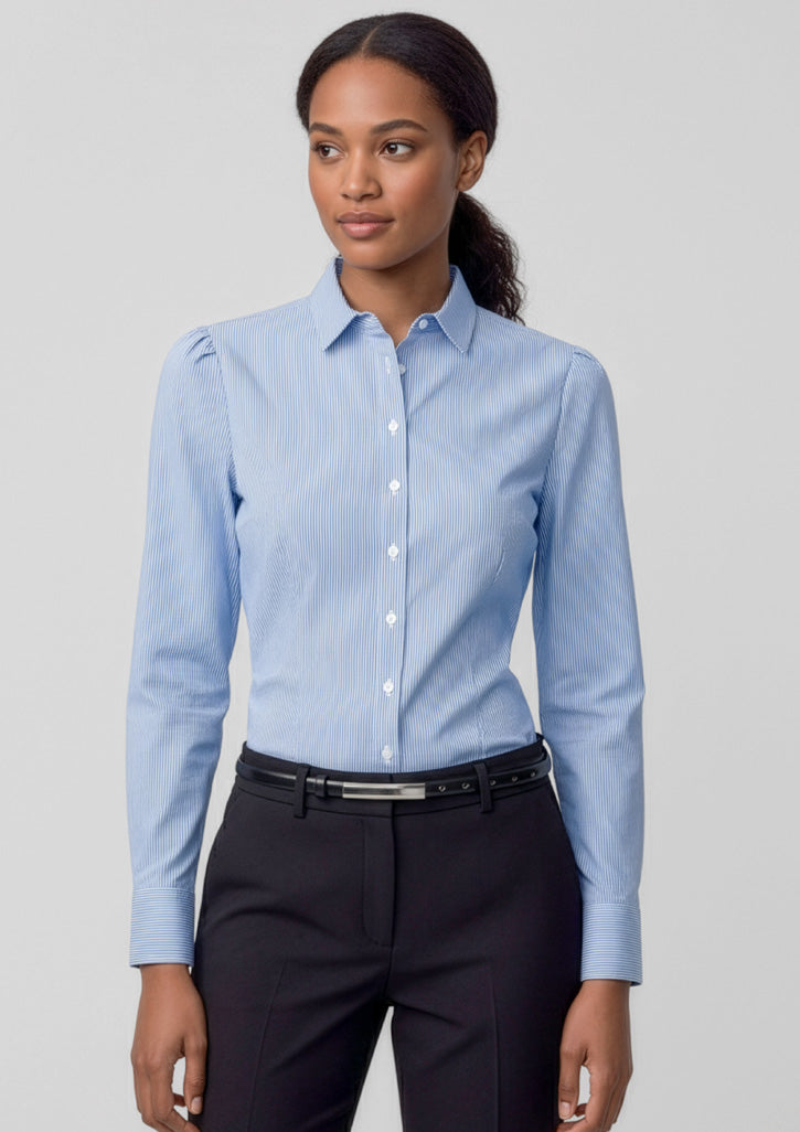 Euro Womens Long Sleeve Shirt - Blue