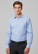 Euro Mens Long Sleeve Shirt - Blue