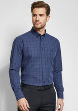 Harper Mens Long Sleeve Shirt - Black/Silver