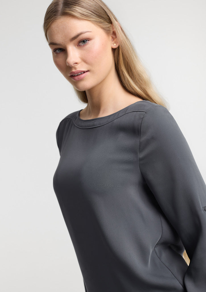 Madison Womens Boatneck Top - Charcoal