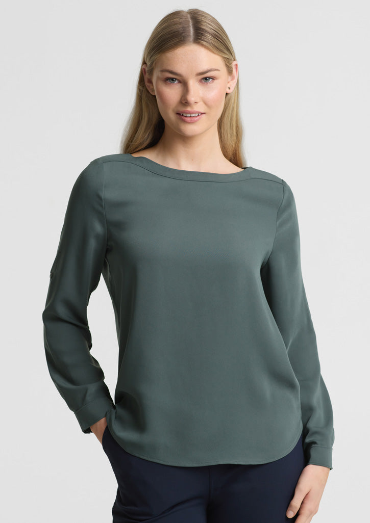Madison Womens Boatneck Top - Seafoam
