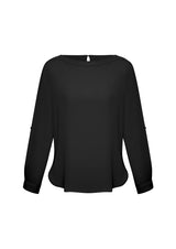 Madison Womens Boatneck Top - Black