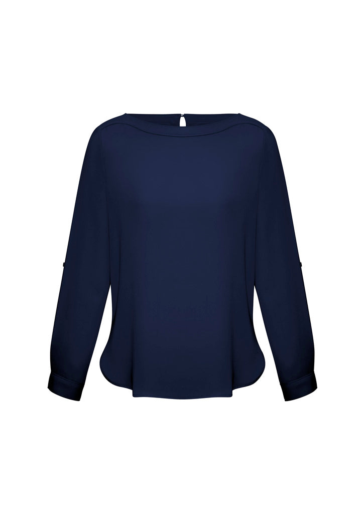 Madison Womens Boatneck Top - Midnight Blue