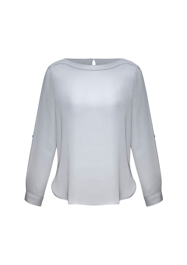 Madison Womens Boatneck Top - Silver Mist