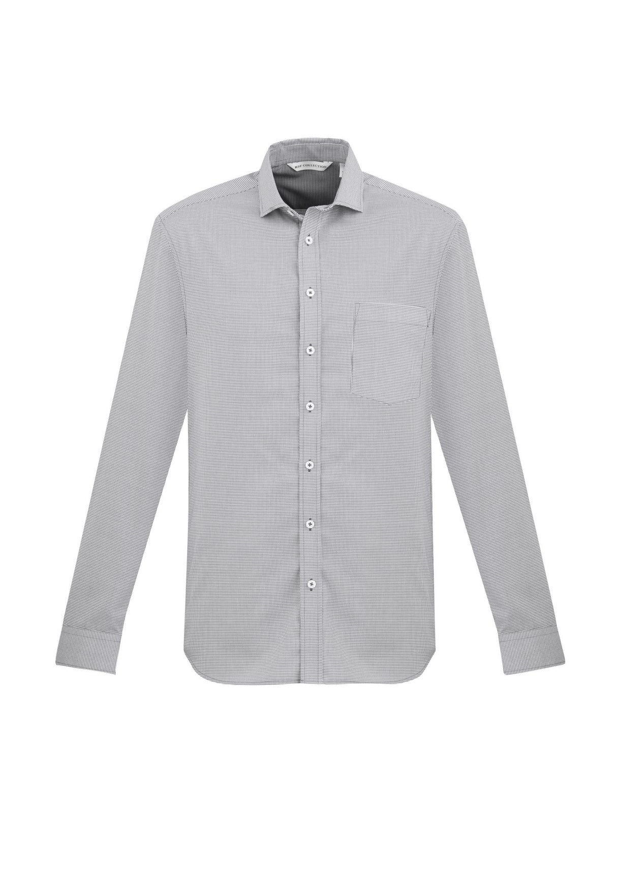 Jagger Mens Long Sleeve Shirt - Silver