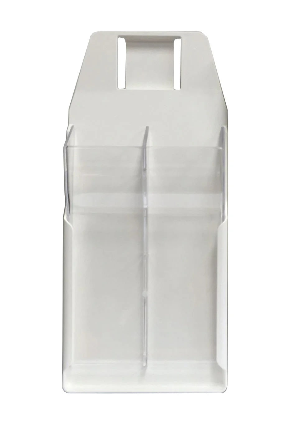 White plastic knife scabbard designed for two knives, featuring a clear front, moldable belt loops, and easy-clean design.