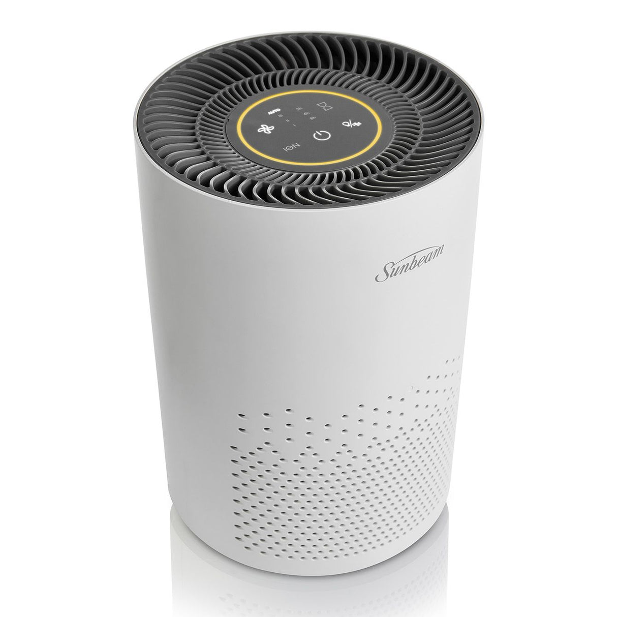 360 Air Purifier with sensor monitors air quality, features 4-stage purification, and operates quietly in small rooms.