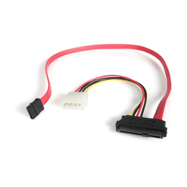 SAS 29 Pin to SATA Cable with LP4 Power, 45cm long, connecting SAS devices for reliable data and power transmission.