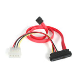 18-inch SAS 29 Pin to SATA cable with LP4 power, ideal for connecting storage devices, RAID controllers, and data transfer.