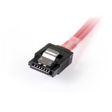 50cm SAS cable with SFF-8087 connector fanning out to 4 latching SATA ports, ensuring reliable data storage connectivity.