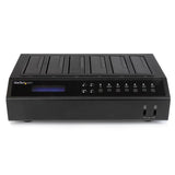 USB 3.0/eSATA 6-Bay Duplicator Dock for efficient 1:5 HDD/SSD cloning and secure erasing with built-in LCD display.