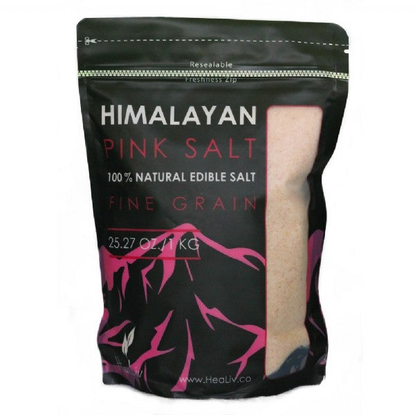 Edible Fine Himalayan Salt 1kg in Zip lock bag