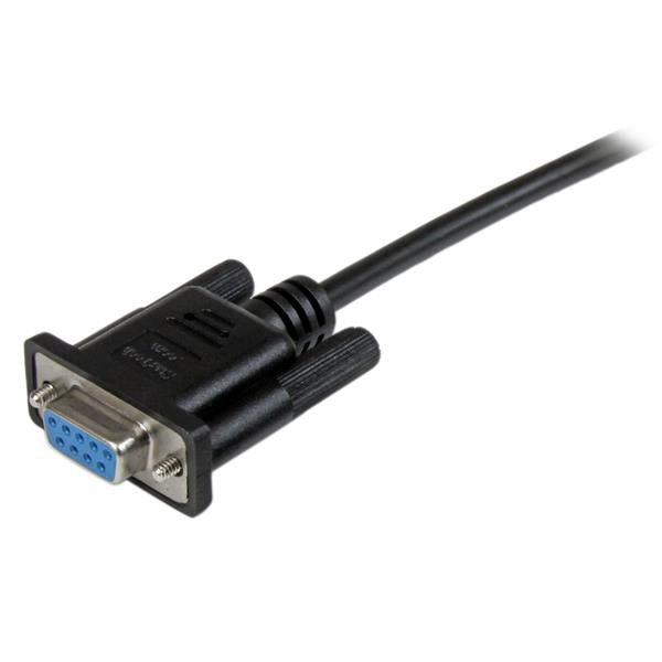 1m Black DB9 RS232 Serial Null Modem Cable F/F