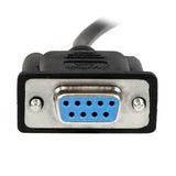 2m Black DB9 RS232 Serial Null Modem Cable F/F