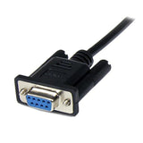 2m Black DB9 RS232 Serial Null Modem Cable F/M