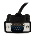 2m Black DB9 RS232 Serial Null Modem Cable F/M
