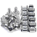 50 pack of M6 mounting screws and cage nuts for secure server rack installation, includes installation tool and TAA compliance.
