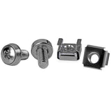 50 pack of M6 mounting screws and cage nuts for secure installation in server rack cabinets, including an installation tool.