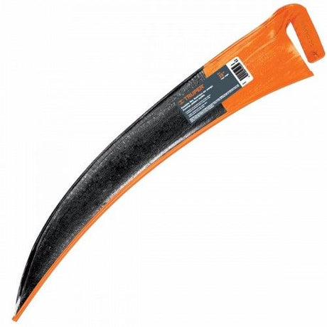 Premium 66cm Truper scythe blade made of high carbon steel, features a reinforcing rib and corrosion-resistant lacquer.