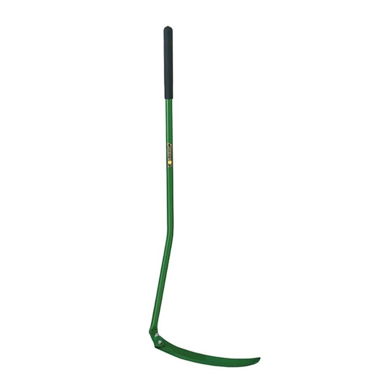 Scythette with 800mm tubular steel handle and 400mm dual-sided blade for effective gardening and outdoor maintenance.